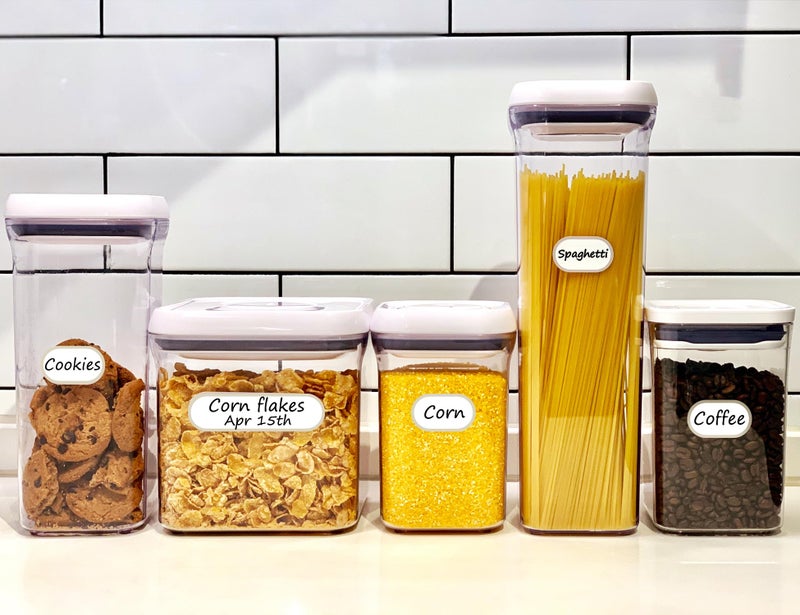 CHUBBIEE Waterproof Kitchen Labels for OXO POP Food Storage Containers and Home Organization, Pack of 64 - Image 4
